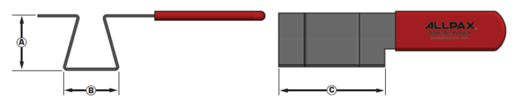 Dovetail Punch Kit AX1855 Tool Schematic